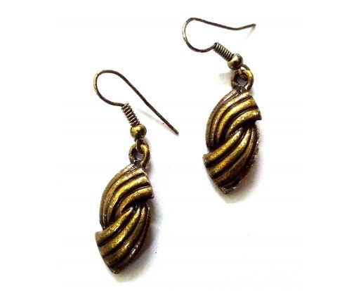Antique Gold Earring Jhumki Contemporary Fashion Jewelry Hook Drop Dangle EA235